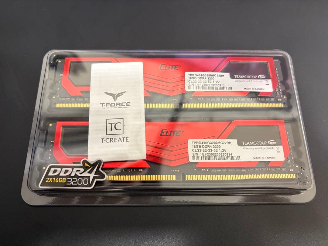 T-FORCE ELITE 32GB(16GB×2枚) DDR4 3200MHz