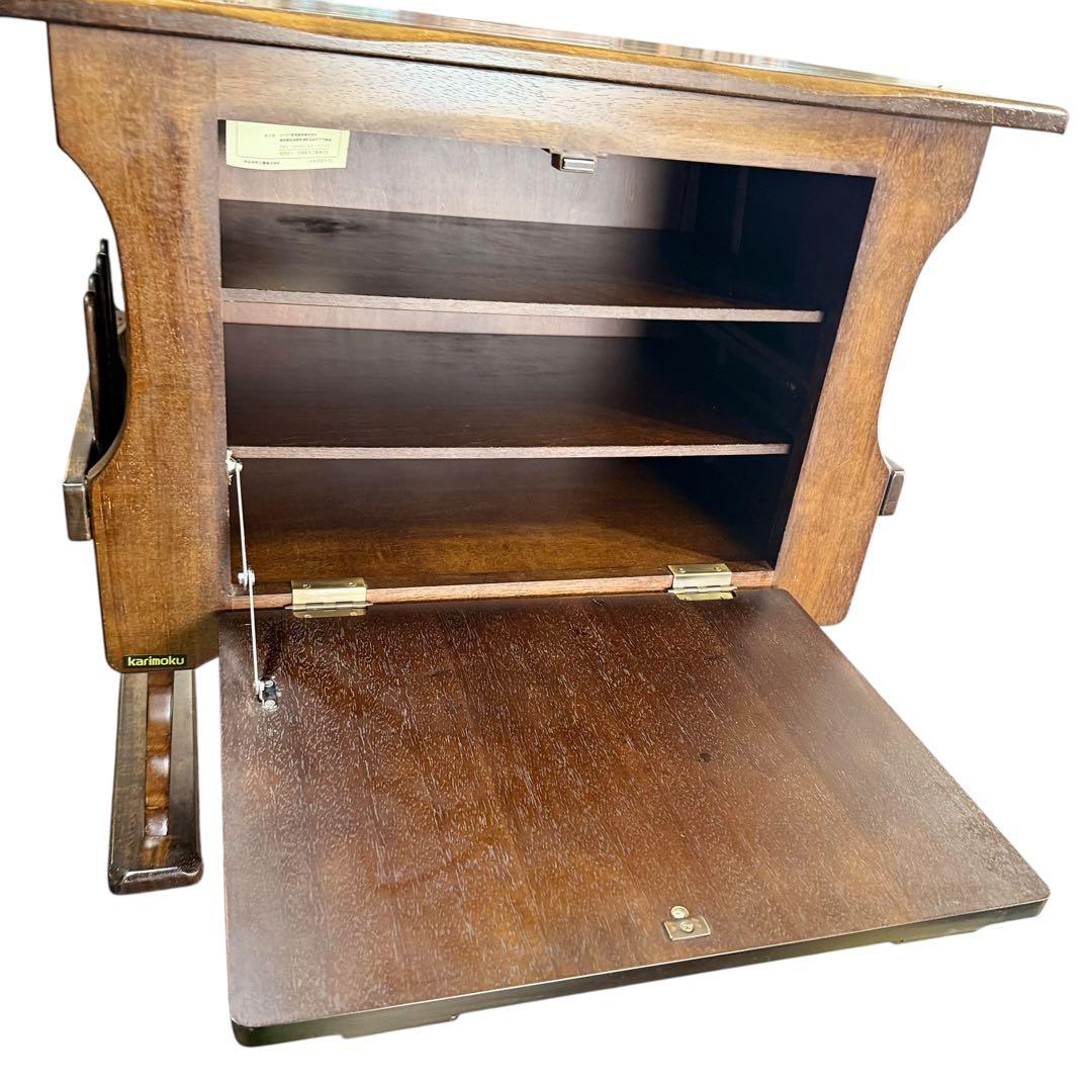 HR920 希少デザイン karimoku　鋲　サイドテーブル マガジンラック