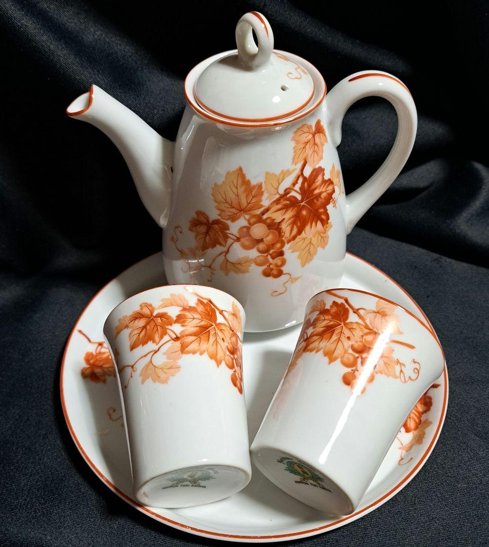 1935～1943年　オールドノリタケ 朱色葡萄のティーセット