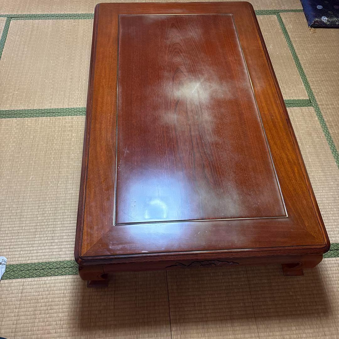 木製座卓 彫刻入り