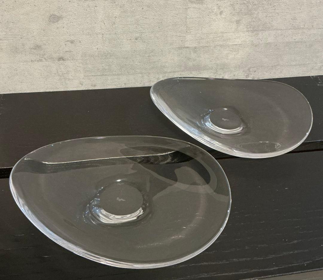 未使用　スガハラ　sghr　 変形プレート　プレート　ガラスプレート　2枚