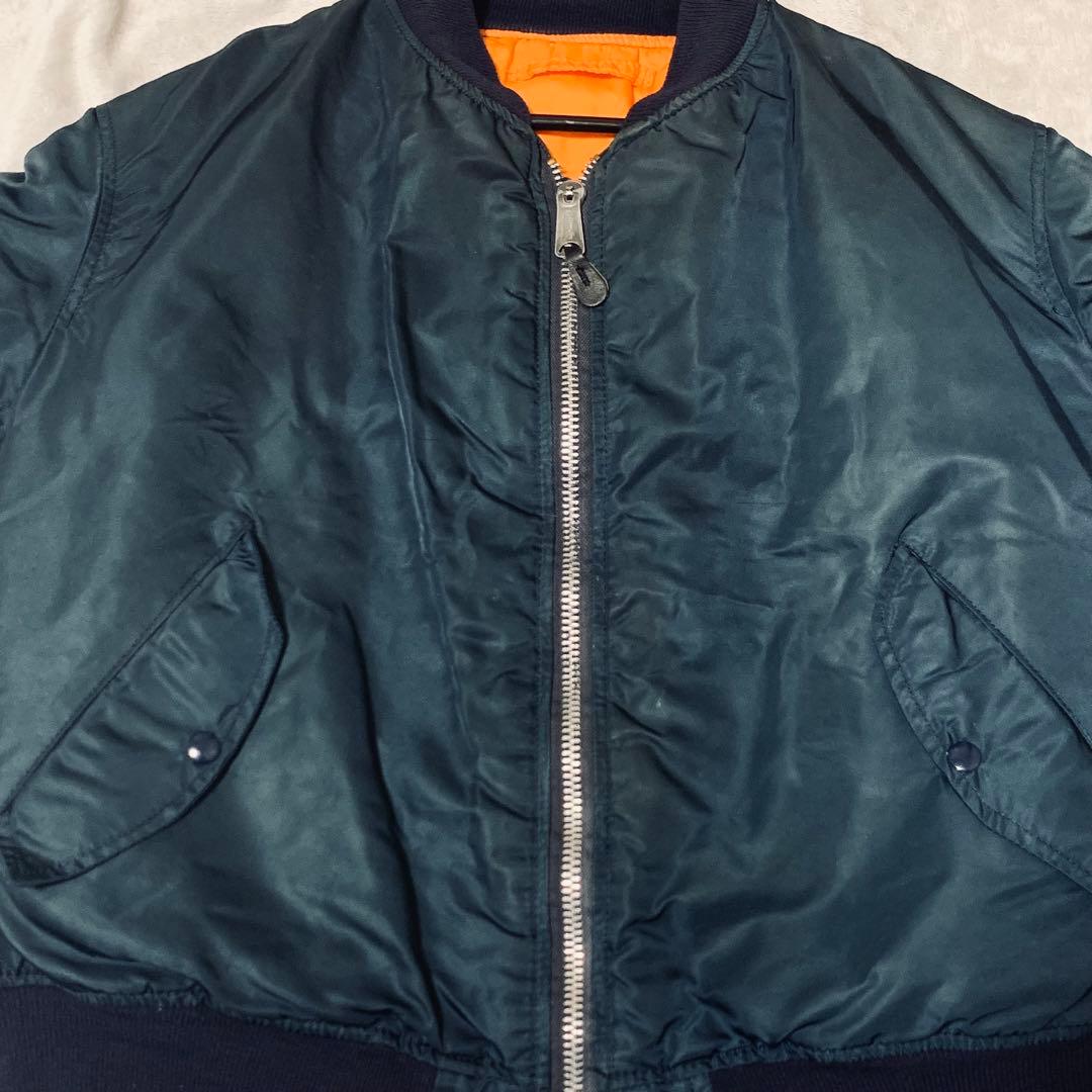 90s ALPHA MA-1フライトジャケット USA製 IDEAL XL 紺色