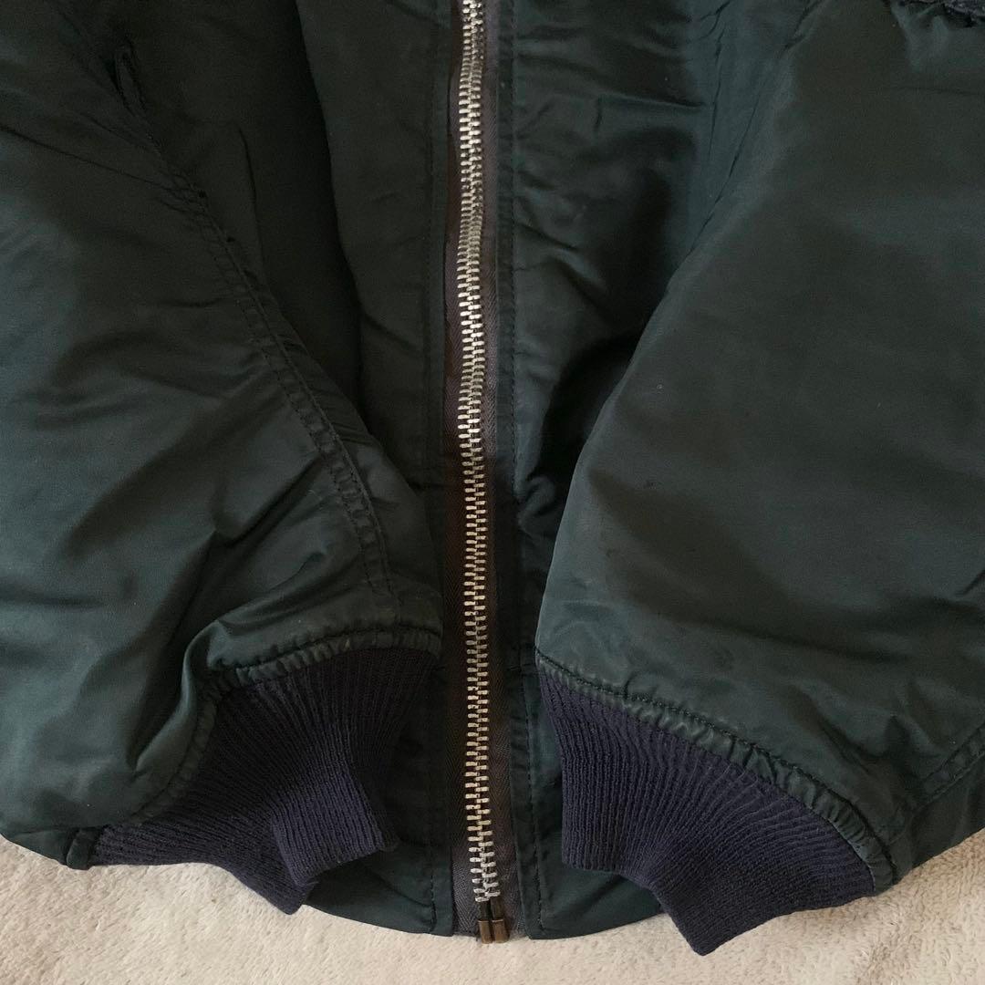 90s ALPHA MA-1フライトジャケット USA製 IDEAL XL 紺色