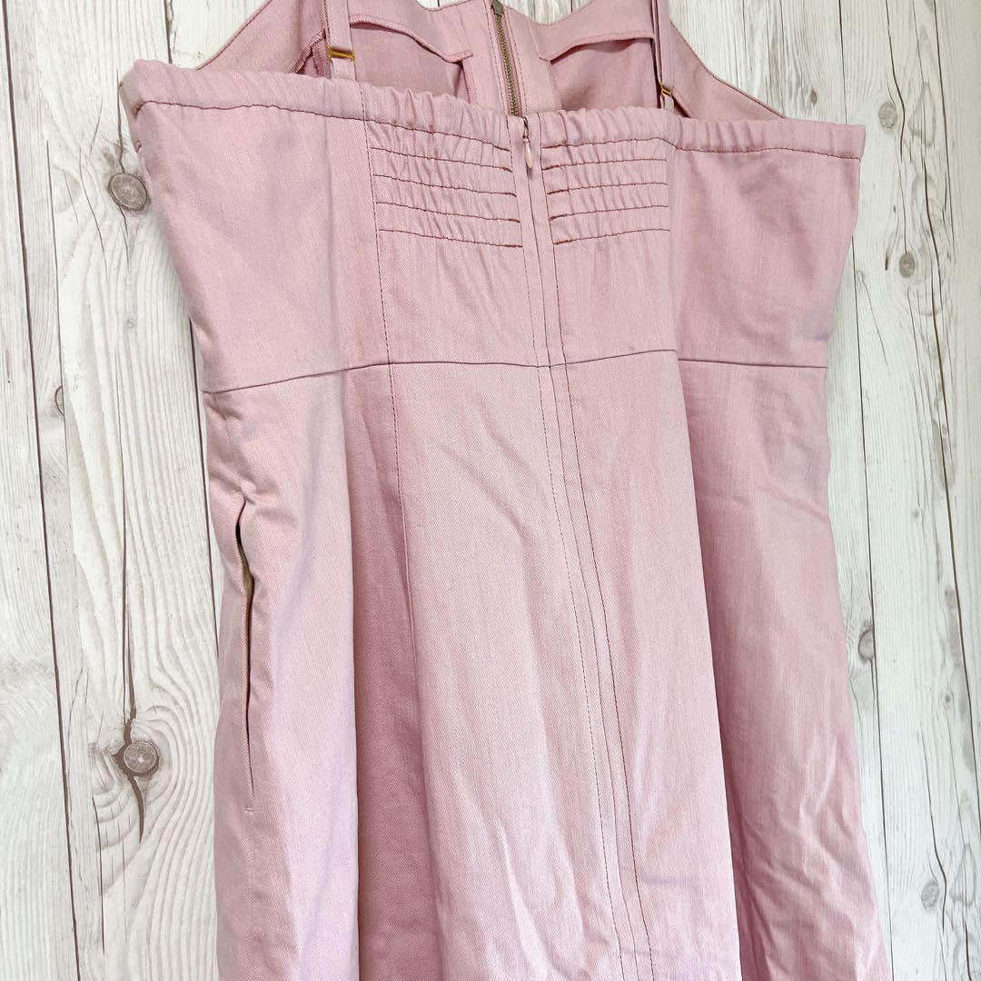 【マーリエルカセット】オーバーオール　スカート　大きめ　ピンク　ワンピース