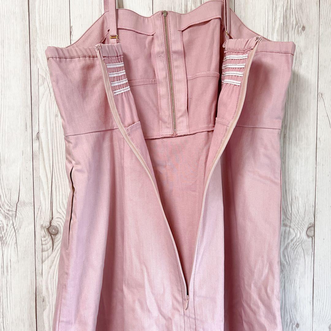 【マーリエルカセット】オーバーオール　スカート　大きめ　ピンク　ワンピース