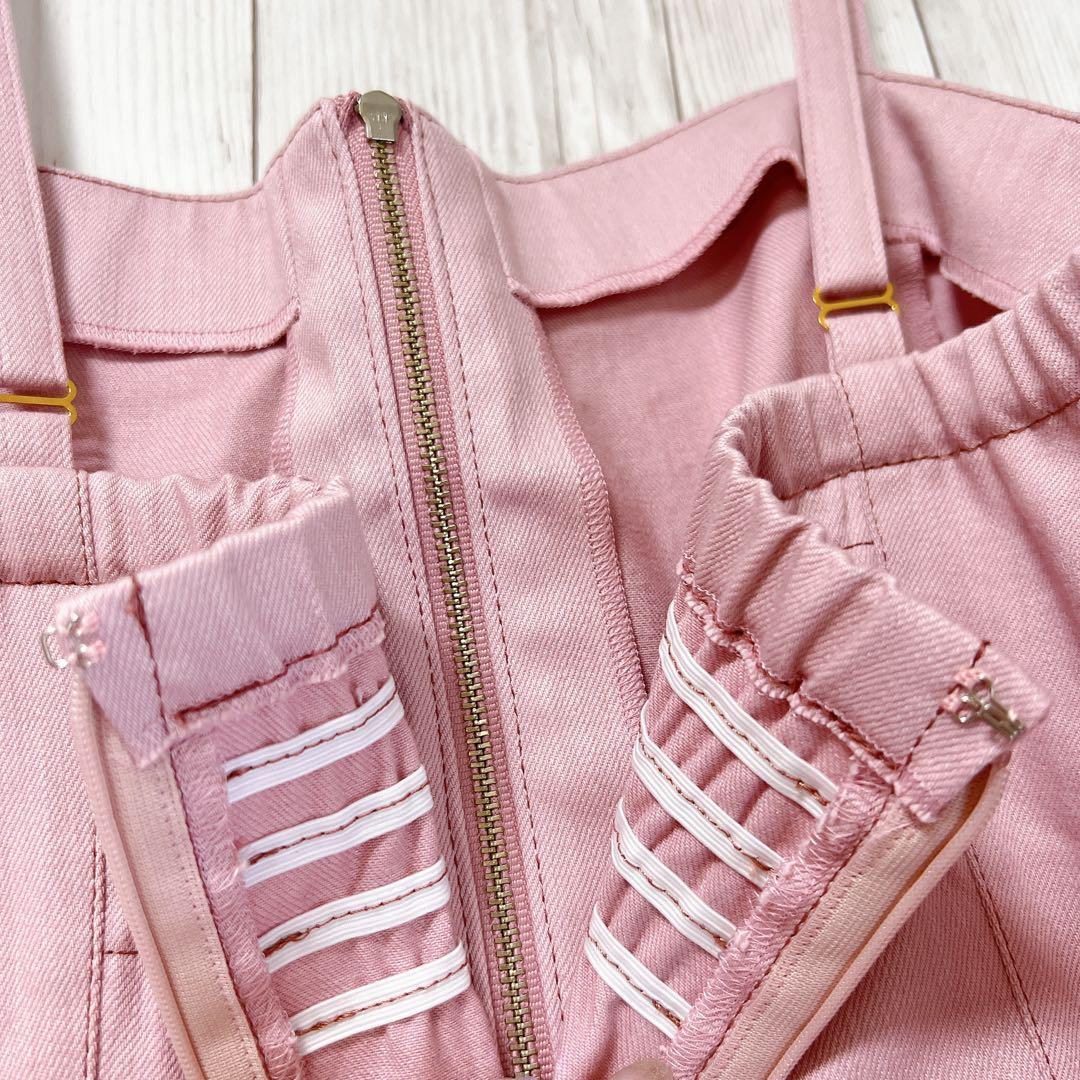 【マーリエルカセット】オーバーオール　スカート　大きめ　ピンク　ワンピース