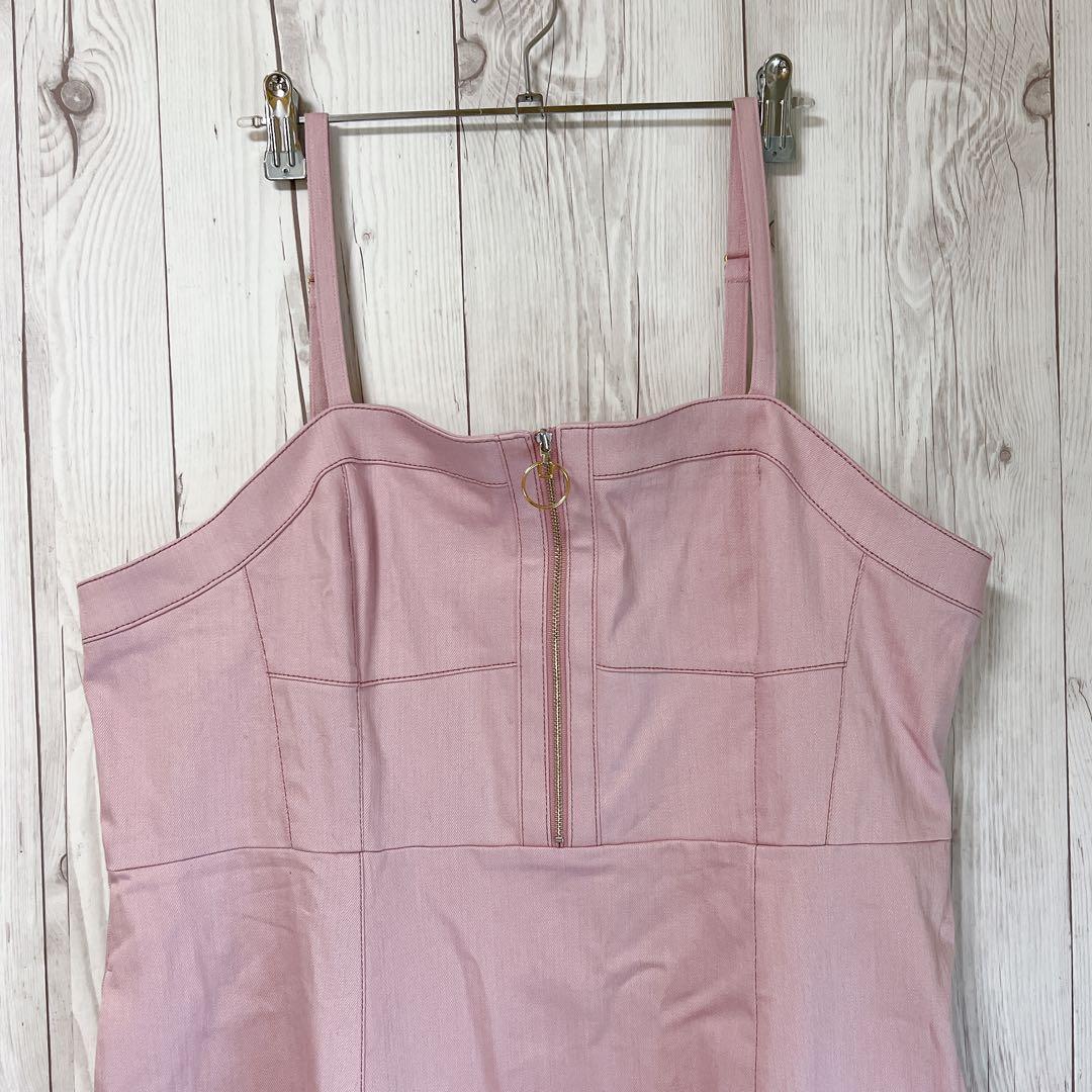 【マーリエルカセット】オーバーオール　スカート　大きめ　ピンク　ワンピース