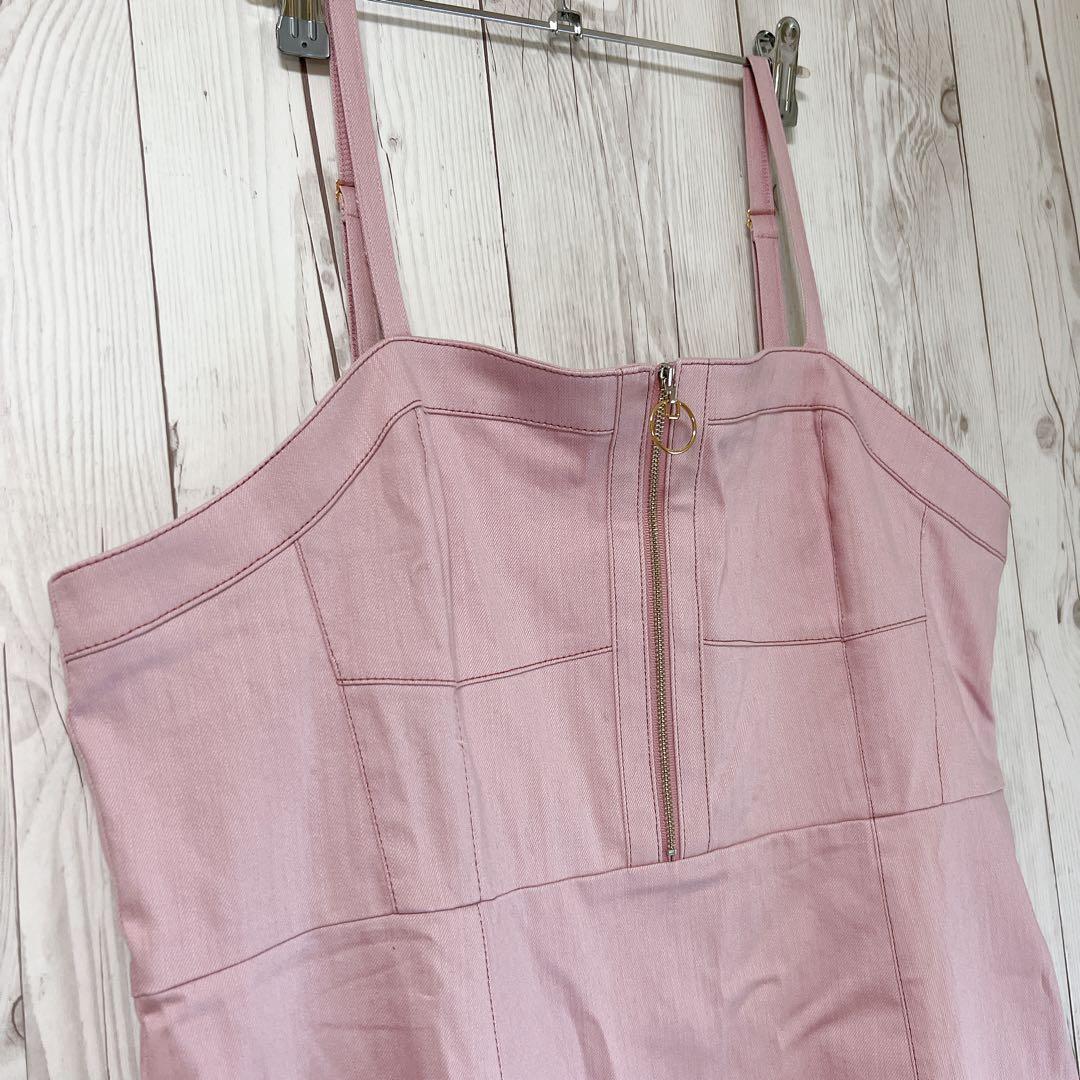 【マーリエルカセット】オーバーオール　スカート　大きめ　ピンク　ワンピース