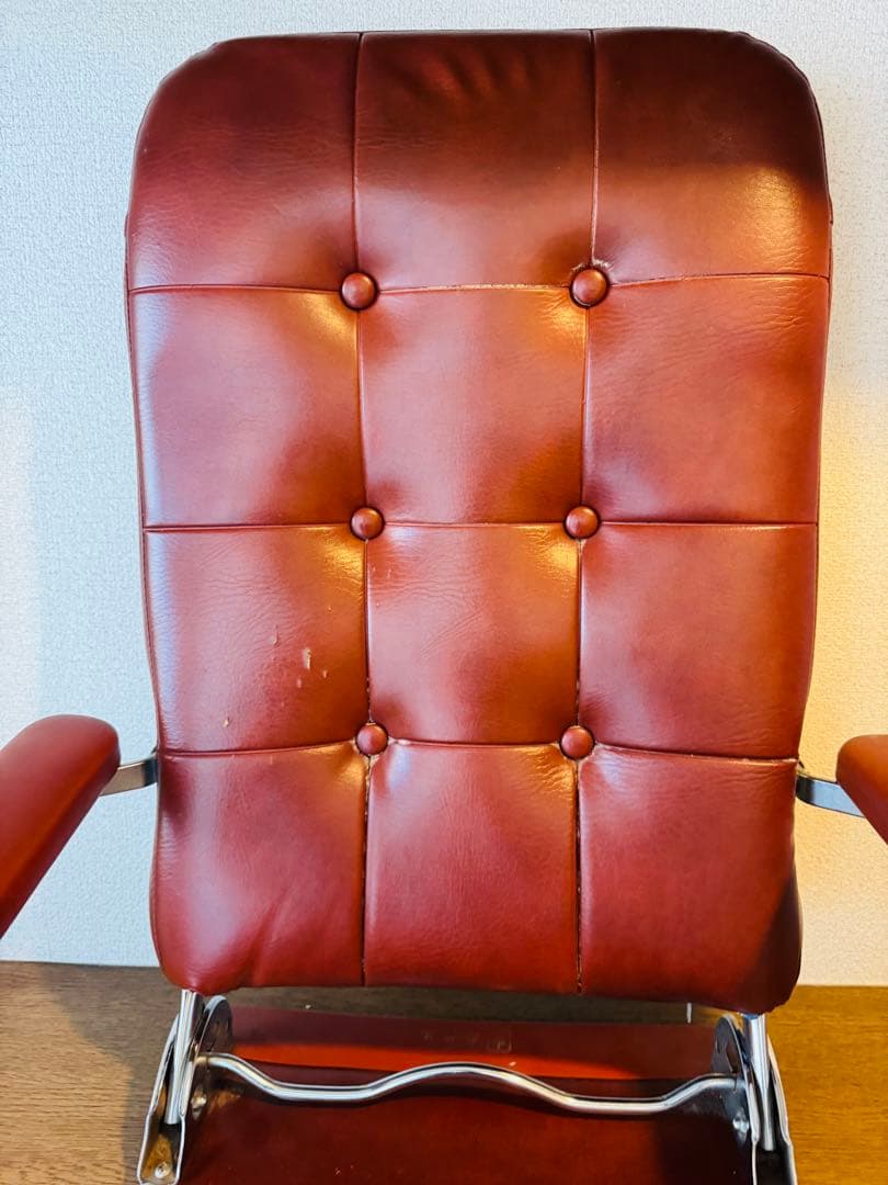 光製作所 本革張り 高級座椅子 アームレスト 折りたたみ 旅館椅子 1人掛け