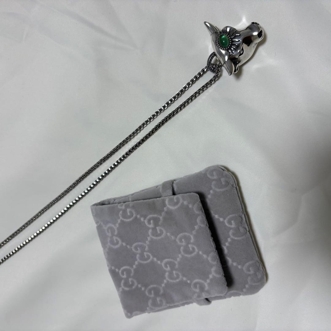 【正規品】GUCCI アングリーフォレスト ブル　ネックレス シルバー 保存袋