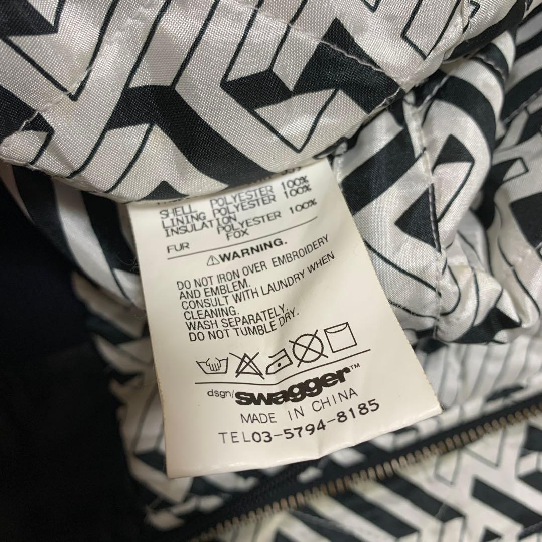 【超希少XLサイズ】スワッガー　ブルゾン　フォックスファー　サテン生地　裏地総柄