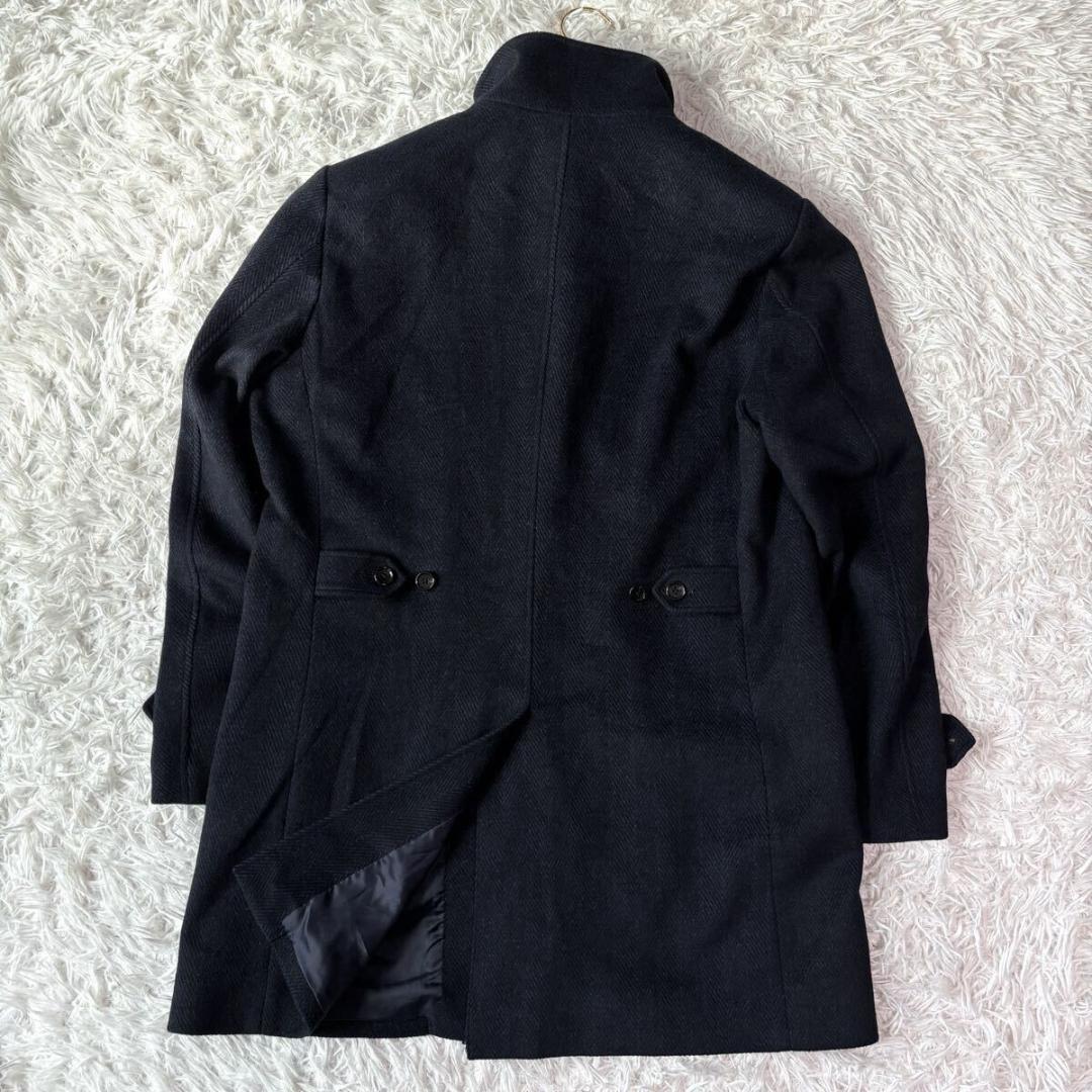 ✨極美品/カシミア/L✨ユナイテッドアローズ ステンカラーコート ヘリンボーン