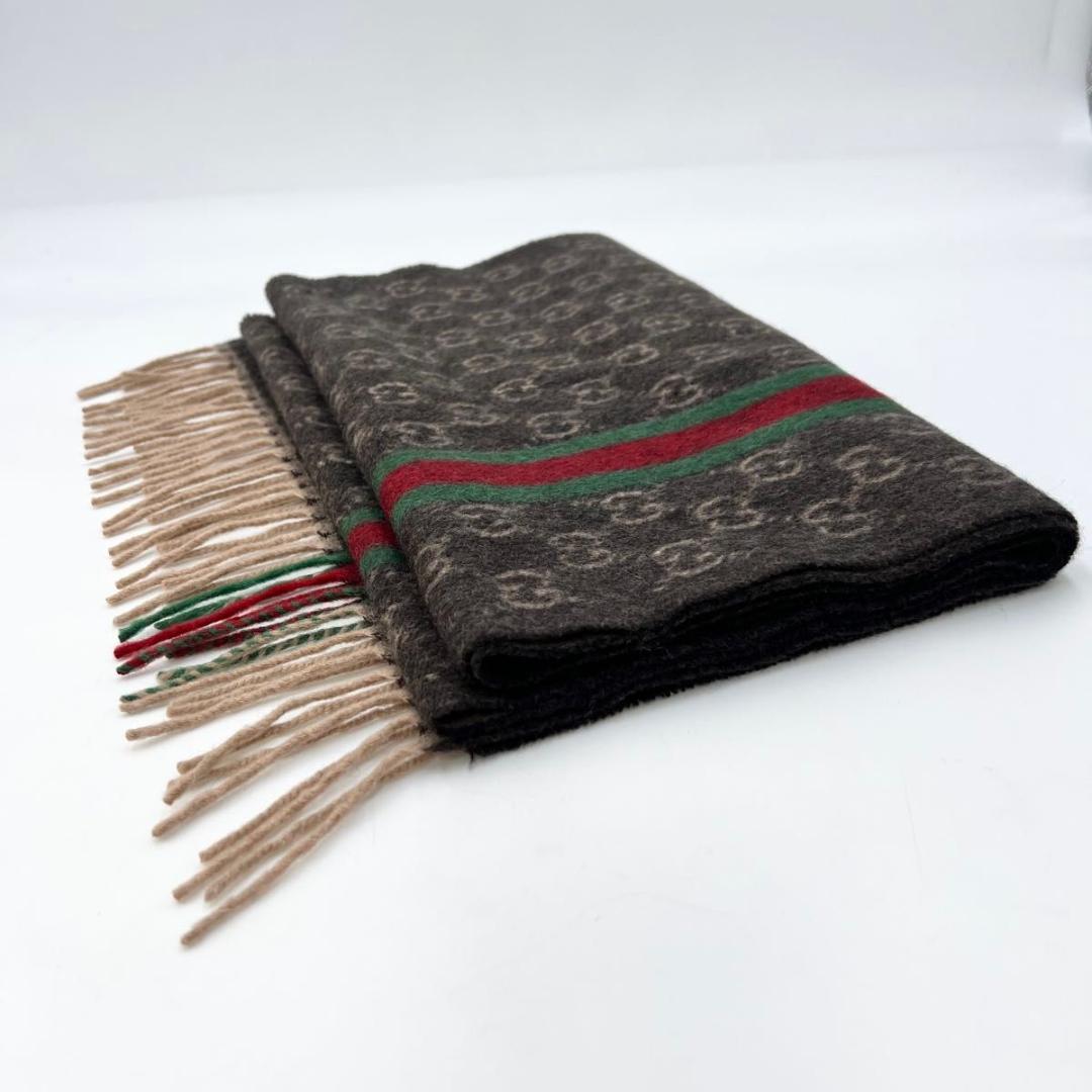 【専用】GUCCI グッチ カシミヤ100% GG柄マフラー 極美品タグ付き