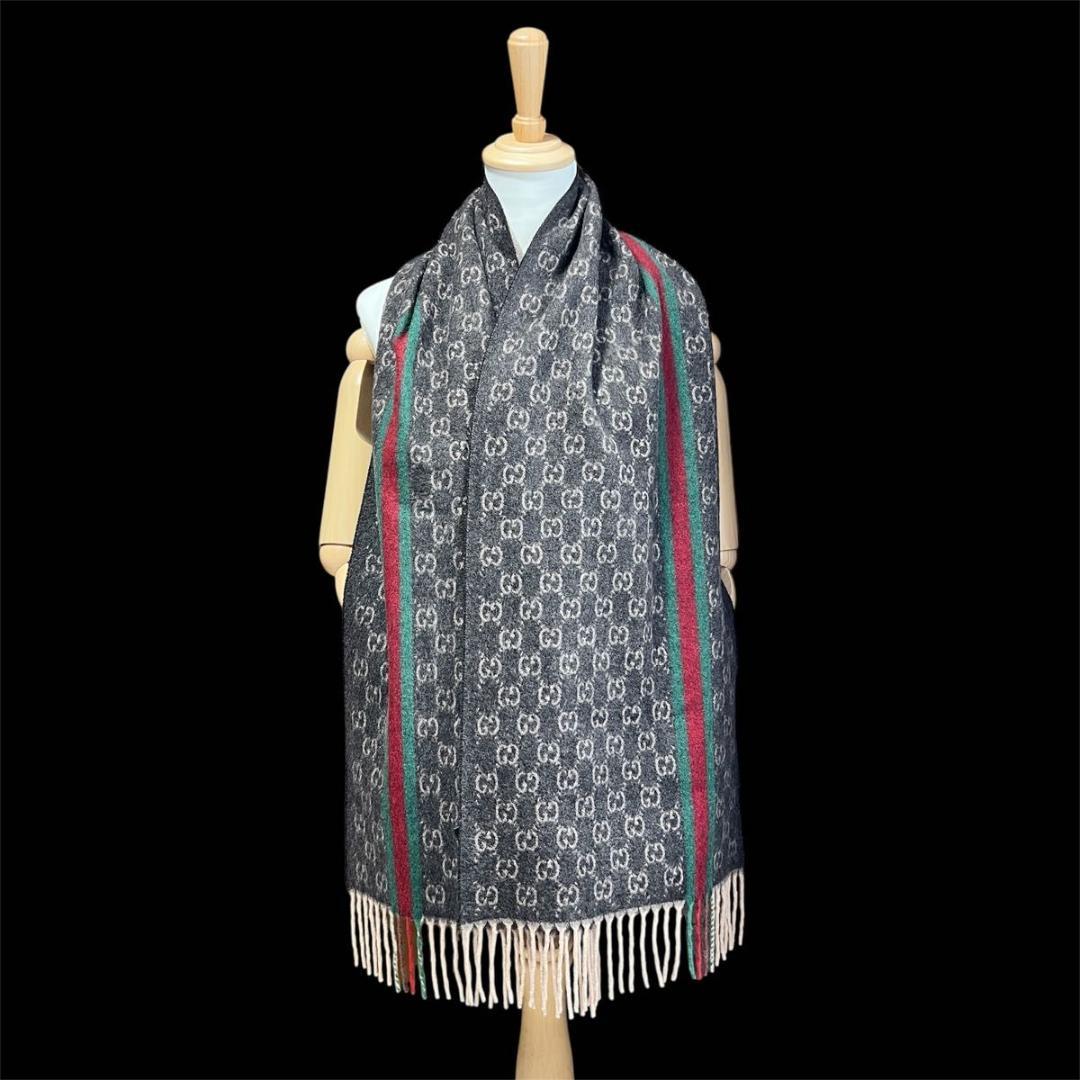 【専用】GUCCI グッチ カシミヤ100% GG柄マフラー 極美品タグ付き