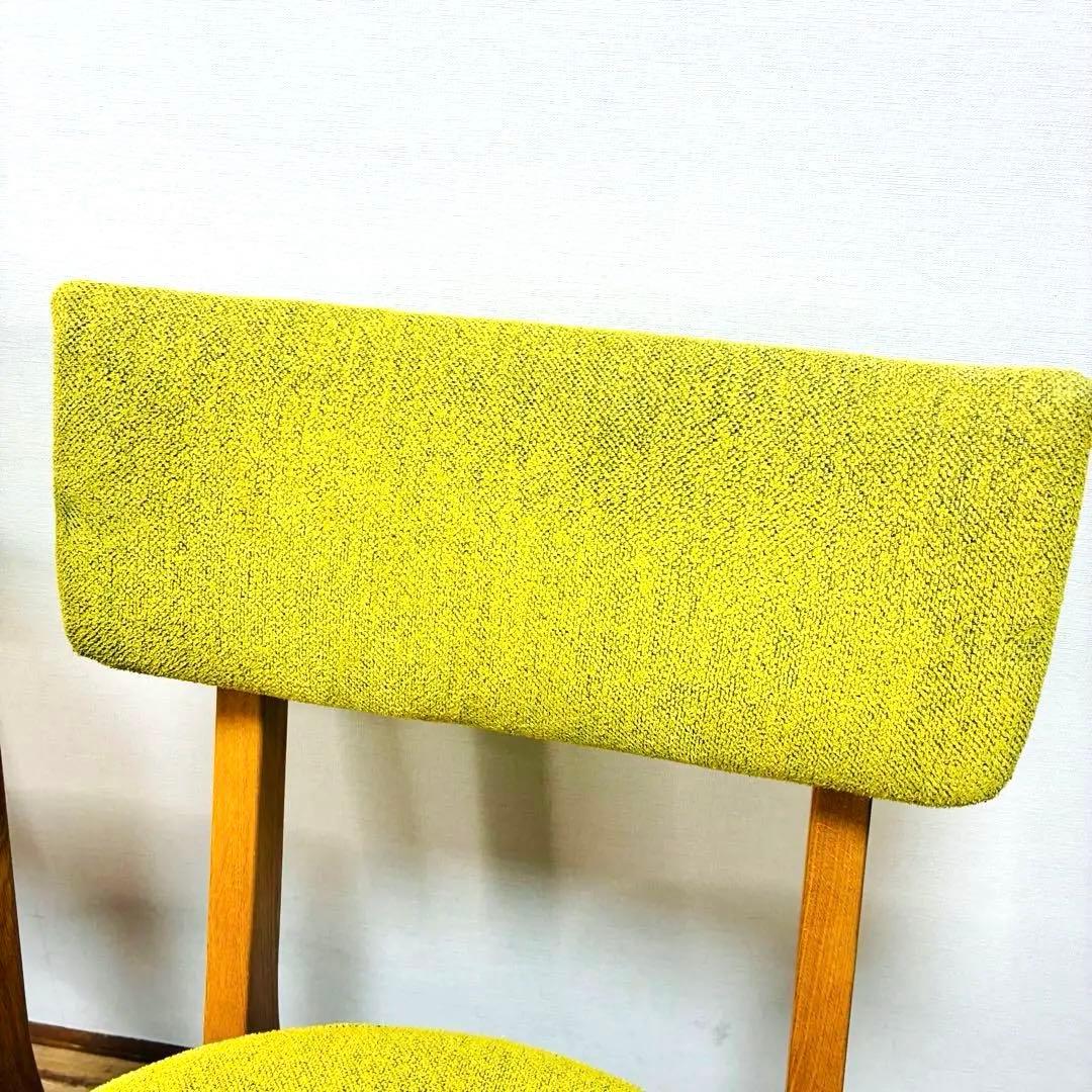 ナガノインテリア　天然木フレーム　ダイニングチェア2脚セット　グリーン