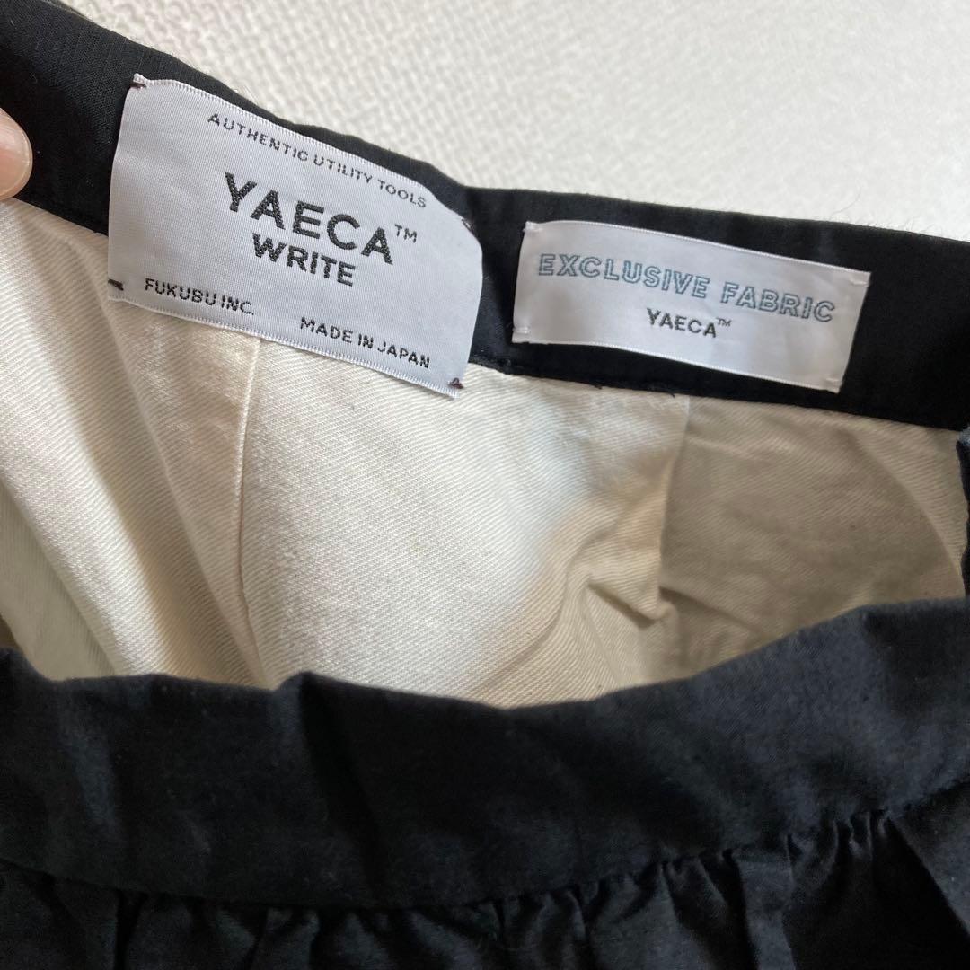 ヤエカ yaeca ビッグタックキュロット　コットンリネン　黒　ブラック