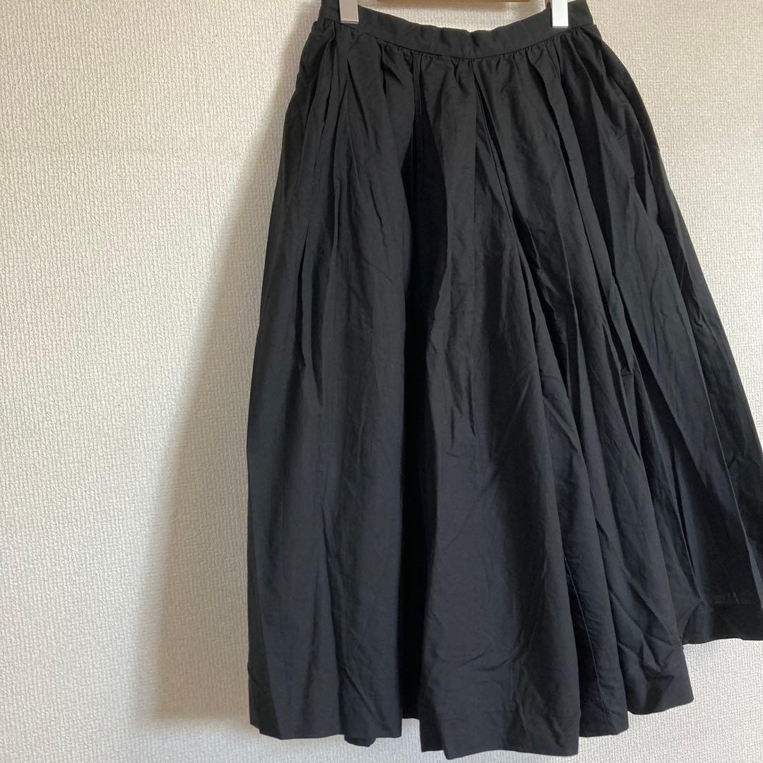 ヤエカ yaeca ビッグタックキュロット　コットンリネン　黒　ブラック