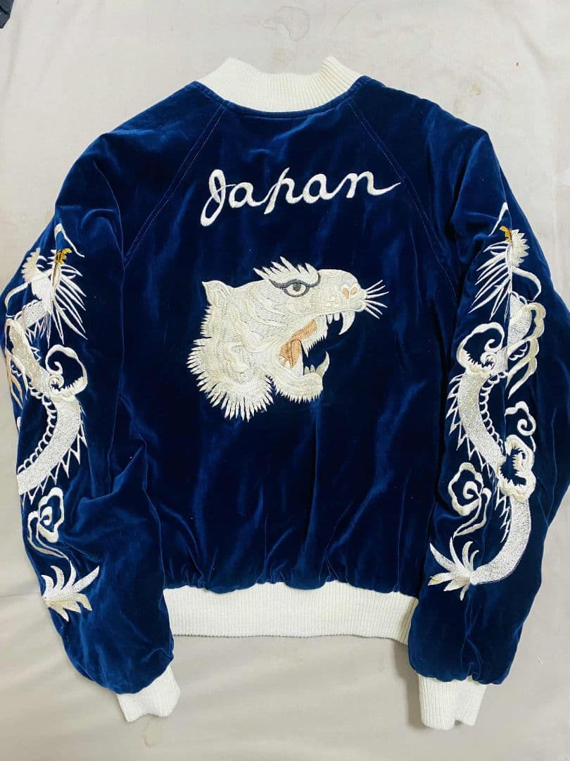 SWITCH 美品 ２面用 日本 スカジャン 虎龍　unisex 別珍 レーヨン