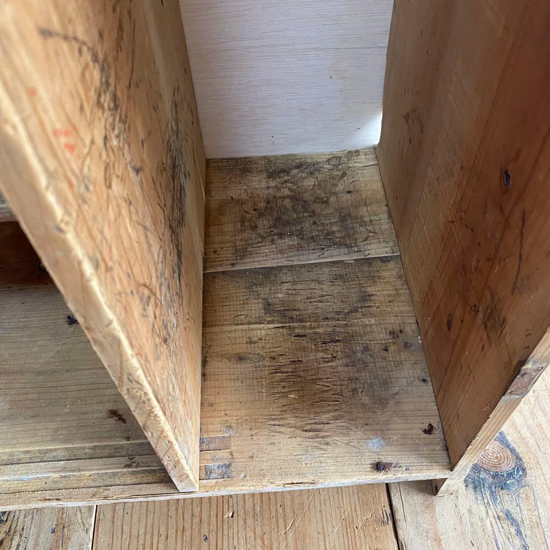 アンティーク チェスト 棚 食器棚 本棚 無塗装 z843