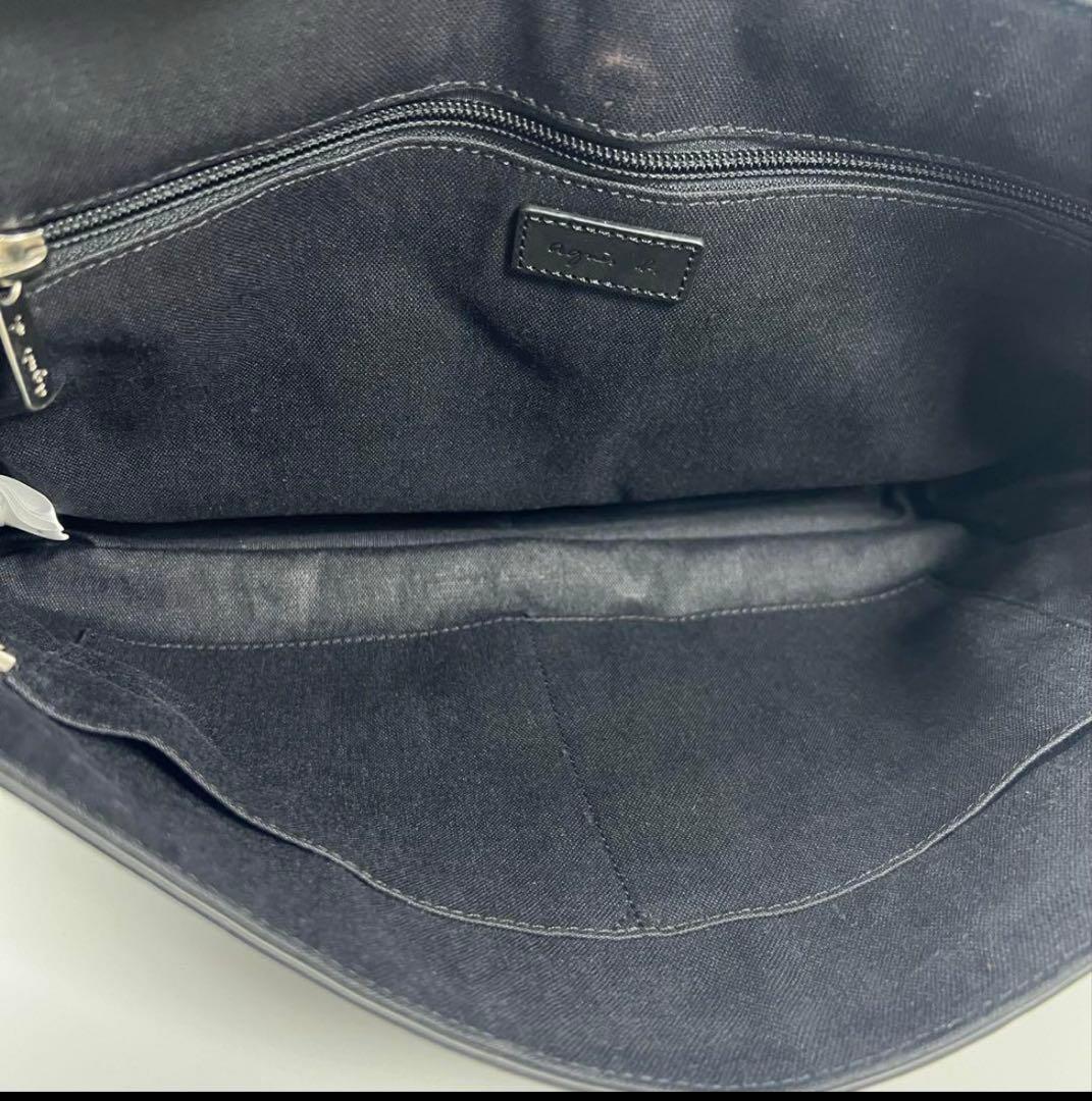 【極美品】agnes b. レザーバッグ　ニュースボーイ