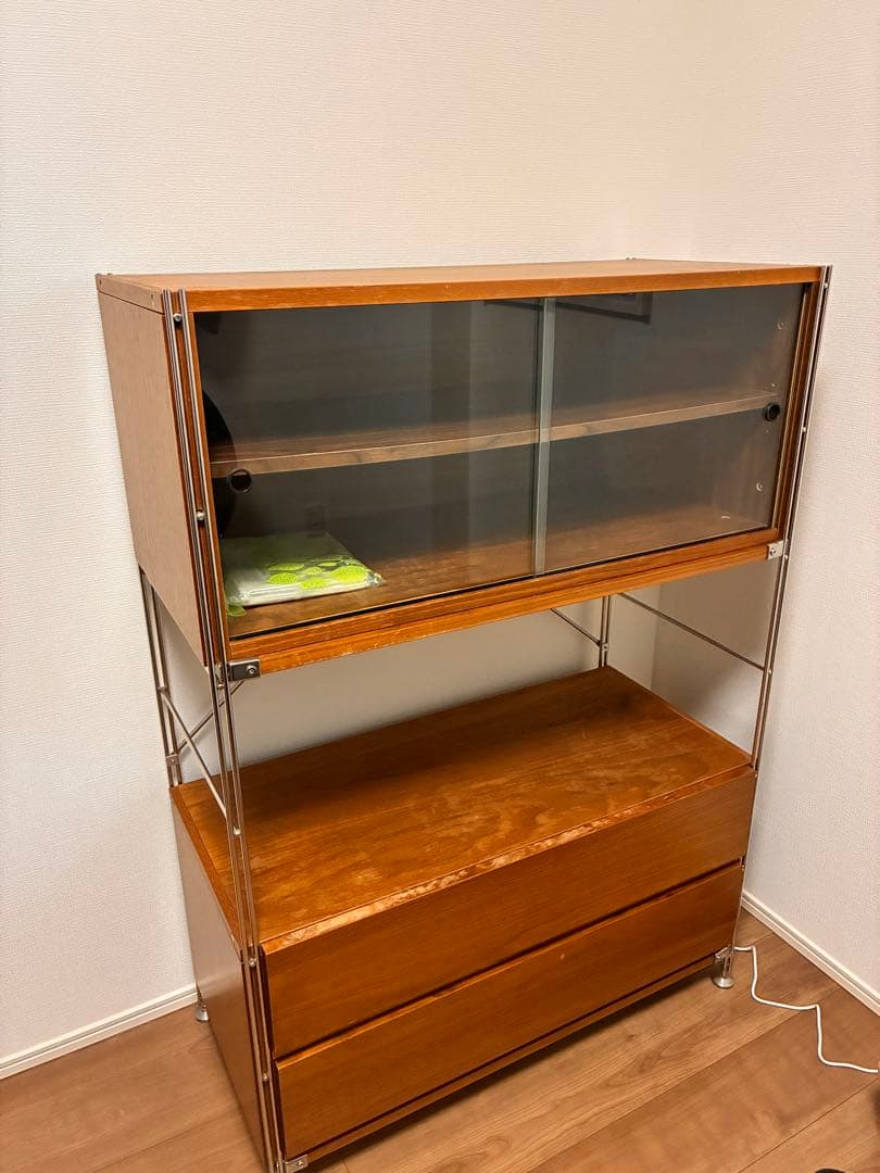 中古 無印良品 ステンレスユニットシェルフ ウォルナット