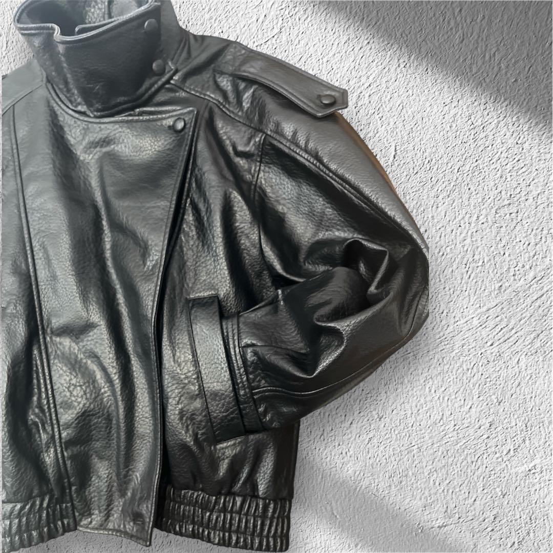 【新品】 ZARA フェイクレザージャケット S size ブラック　ザラ