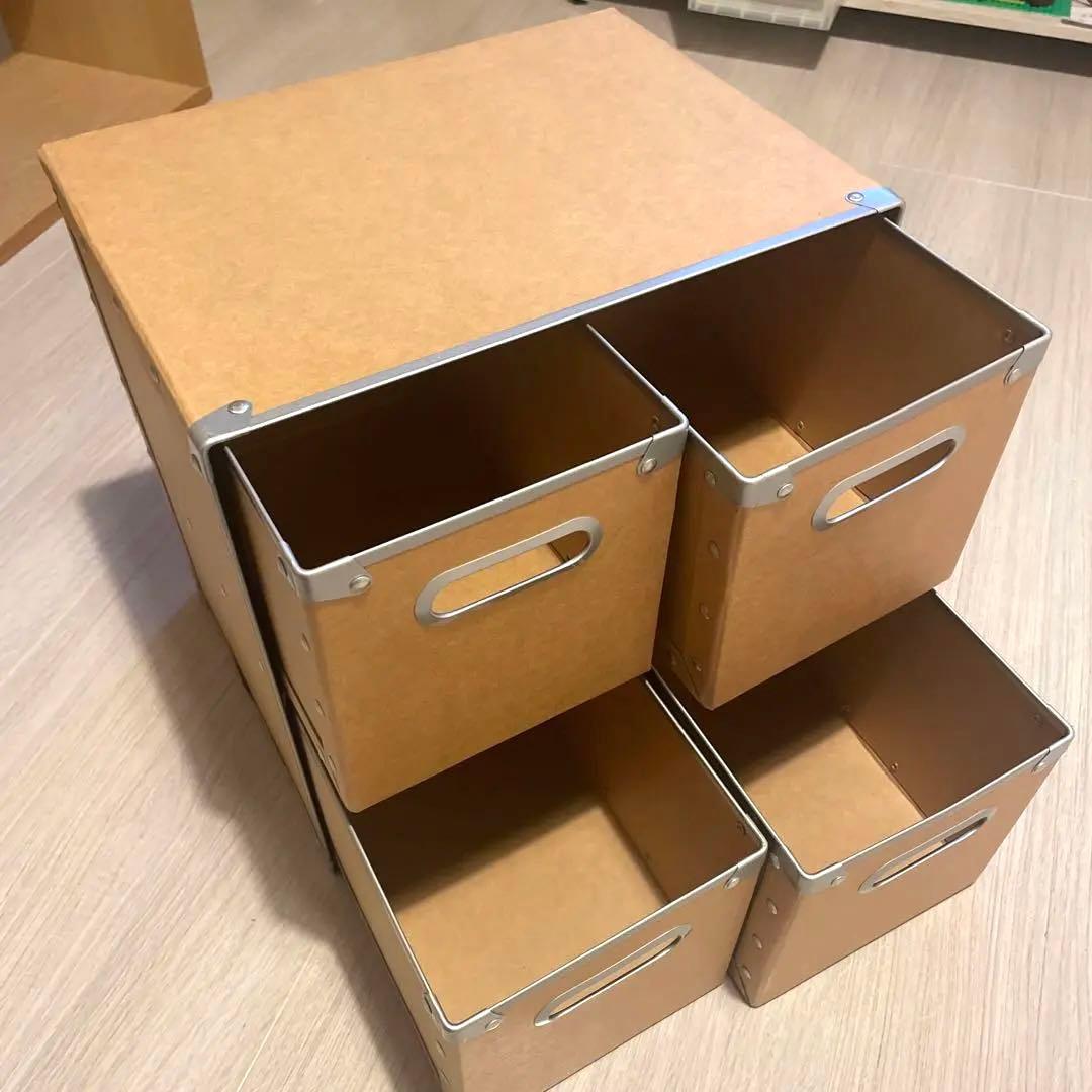 無印良品 スタッキングシェルフ 2段×3列 オーク 廃盤パルプボード収納2個付き