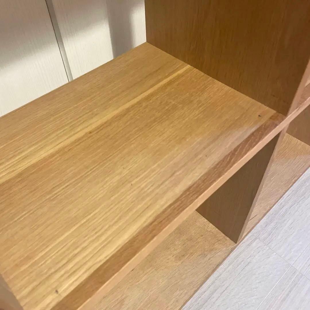 無印良品 スタッキングシェルフ 2段×3列 オーク 廃盤パルプボード収納2個付き