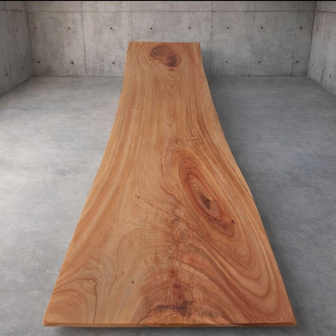 週末価格　楠　一枚板　ダイニング　テーブル　カウンター　杢　栃　リビング　座卓
