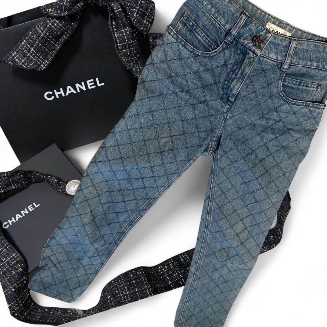 CHANEL キルティングデニムパンツ