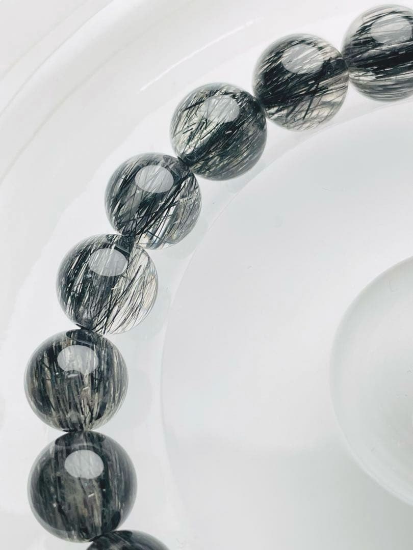 【超高品質・現品】ブラックルチルクォーツ 天然石 ブレスレット 8mm 黒針綺麗
