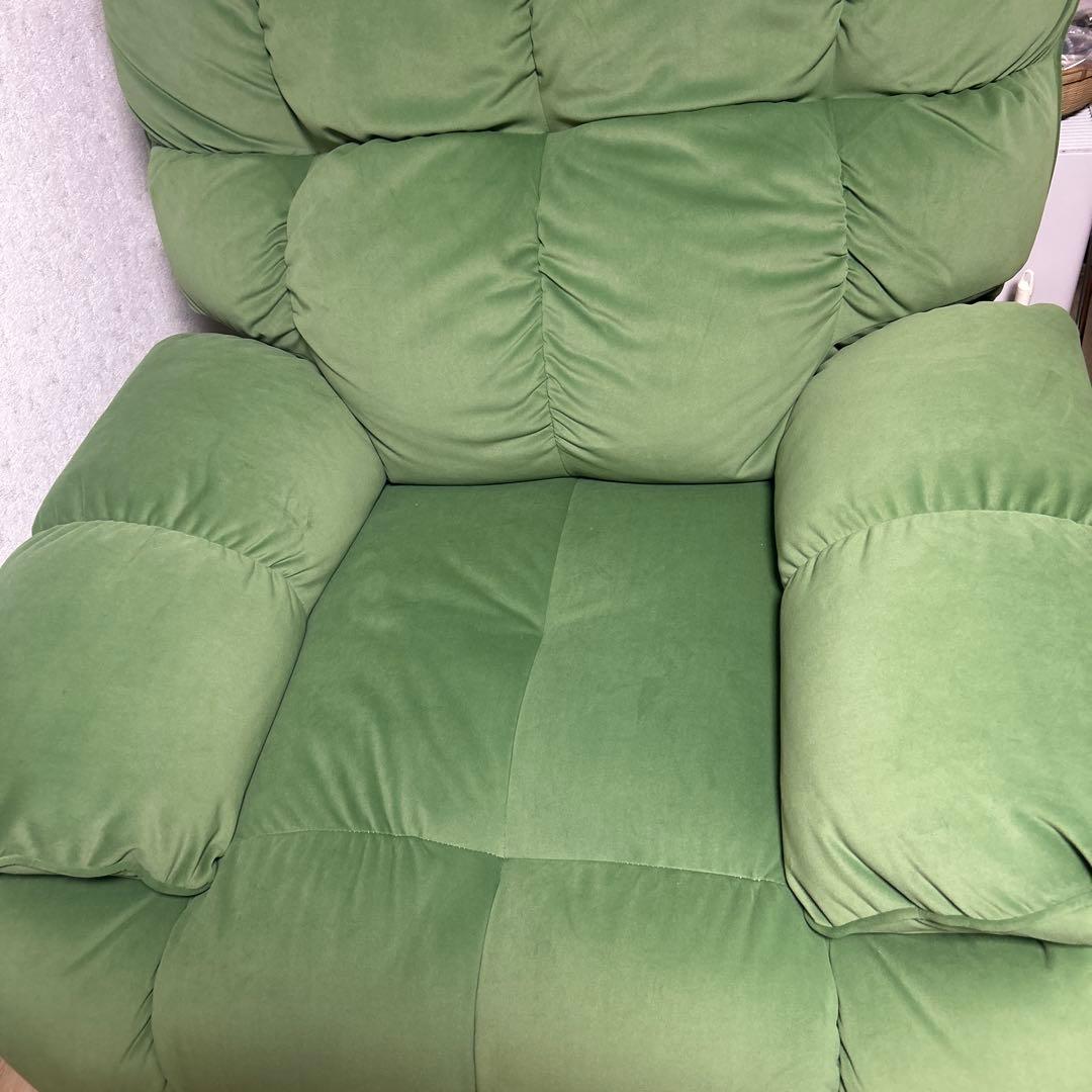 【新品・未使用】 グリーン 1人掛けソファ