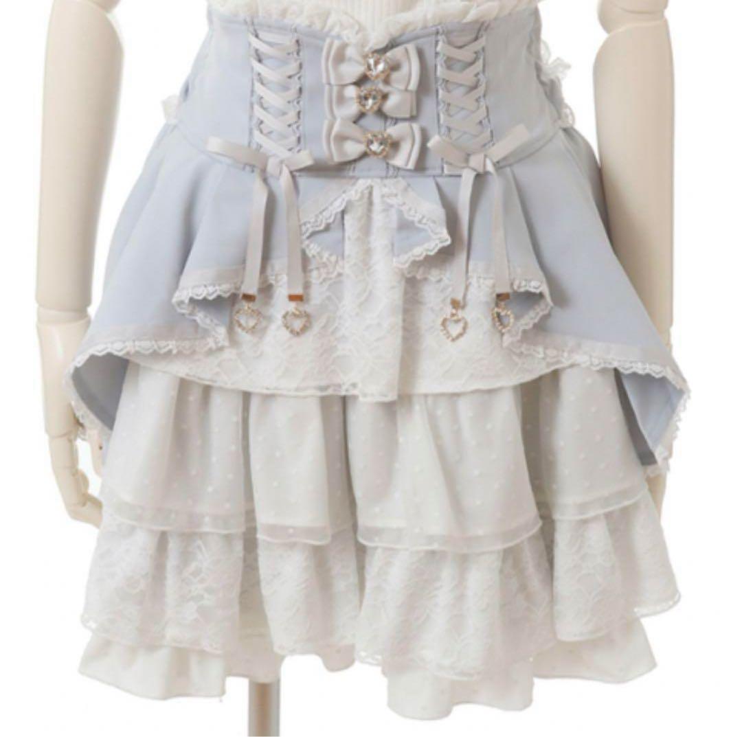 LIZLISA フロントカシュクールスカート ブルー