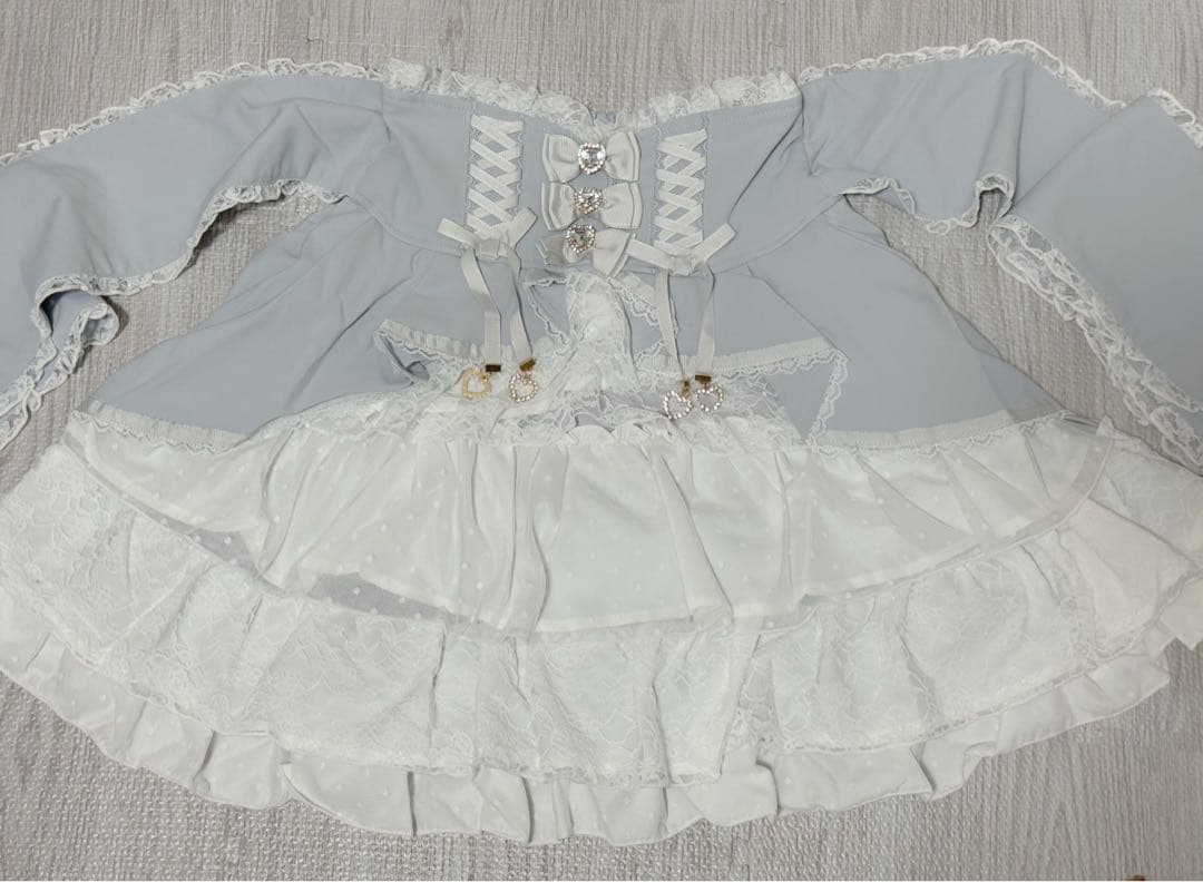 LIZLISA フロントカシュクールスカート ブルー