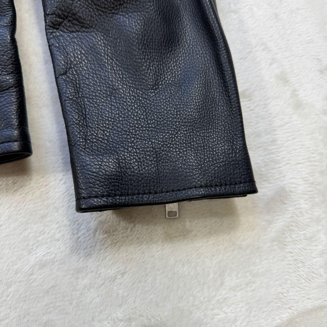 極美品 SCYE サイ 牛革 カウレザー シングルライダース ブラック 38 M