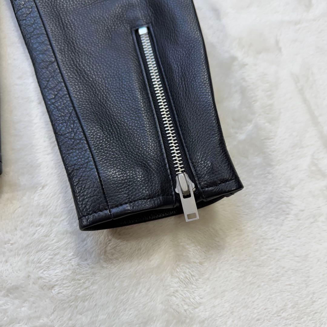 極美品 SCYE サイ 牛革 カウレザー シングルライダース ブラック 38 M