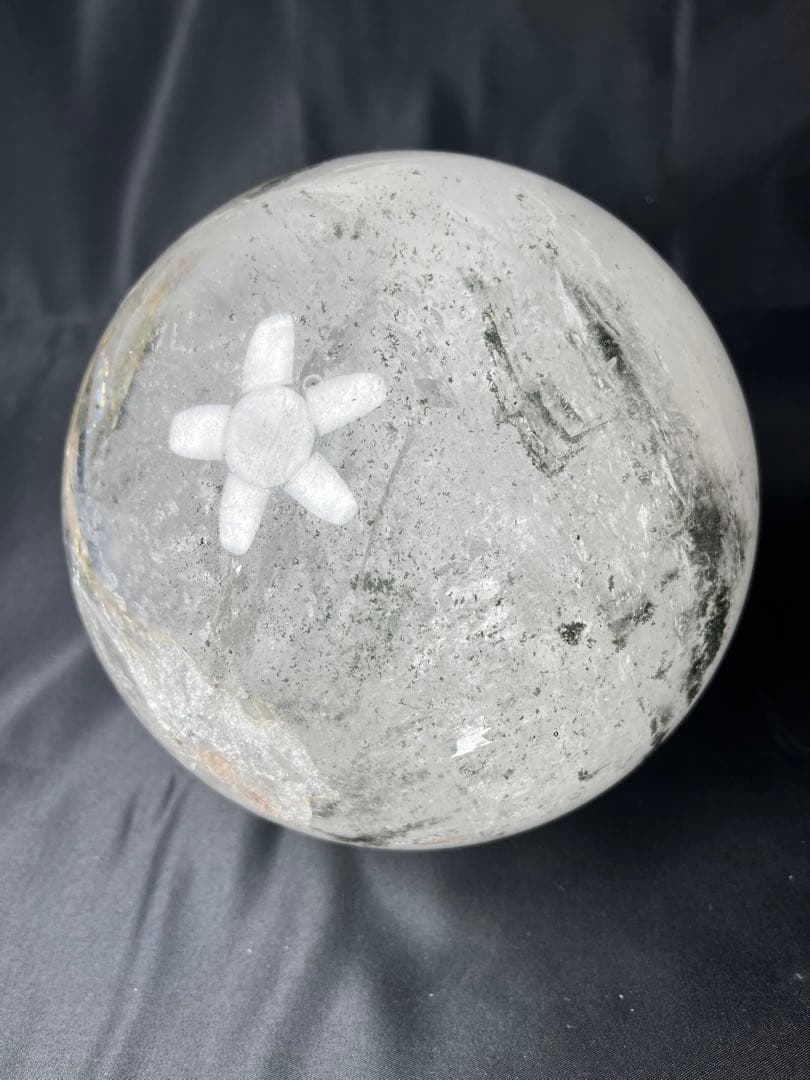 ヒマラヤ大玉水晶クローライト、レインボー入り