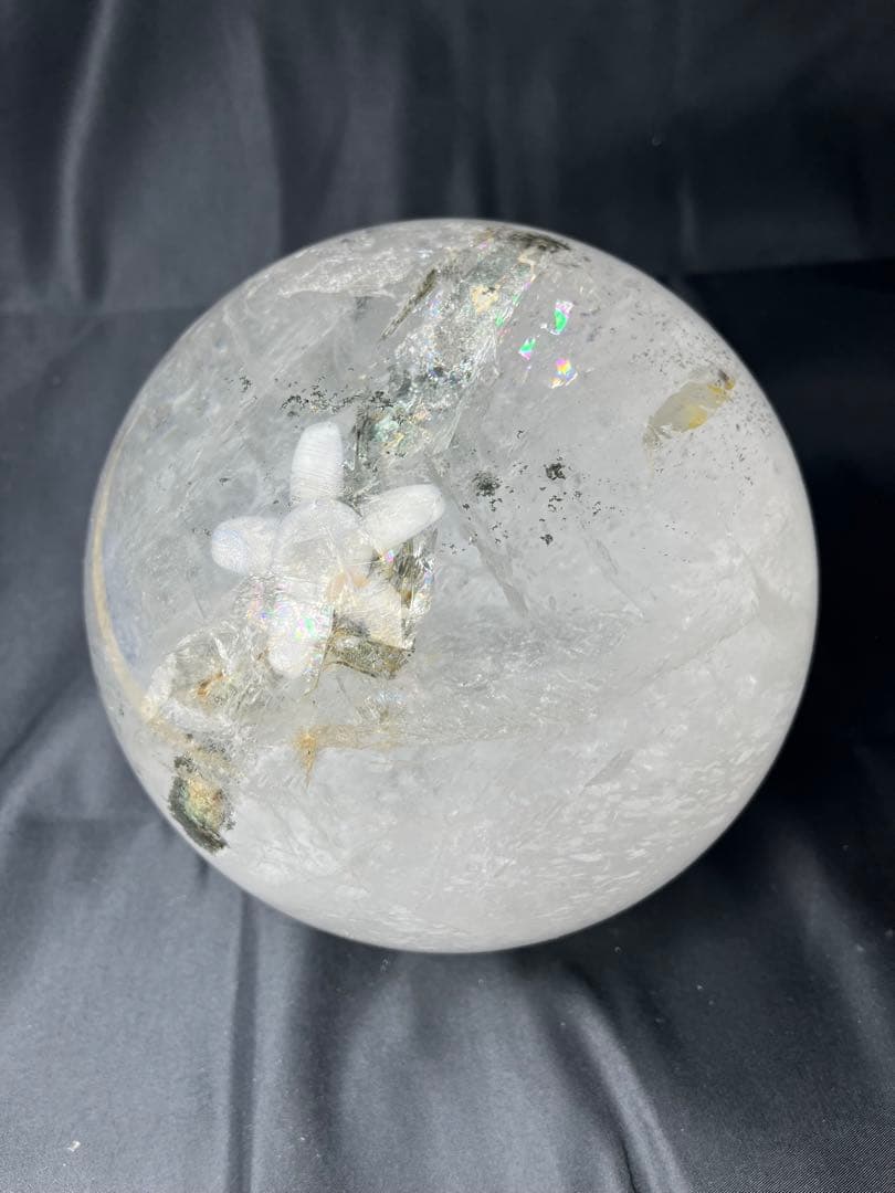 ヒマラヤ大玉水晶クローライト、レインボー入り