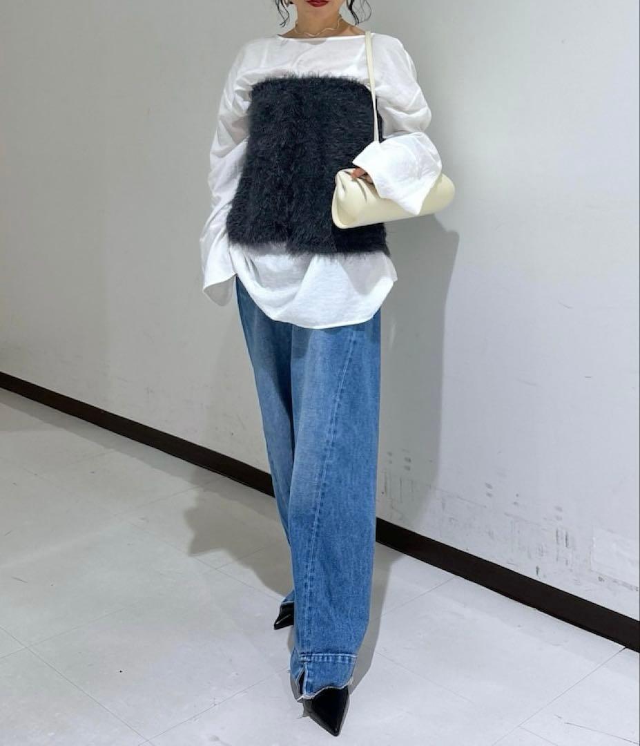 ADAM ET ROPÉ ルーズフィットアジャストデニム サックス 38