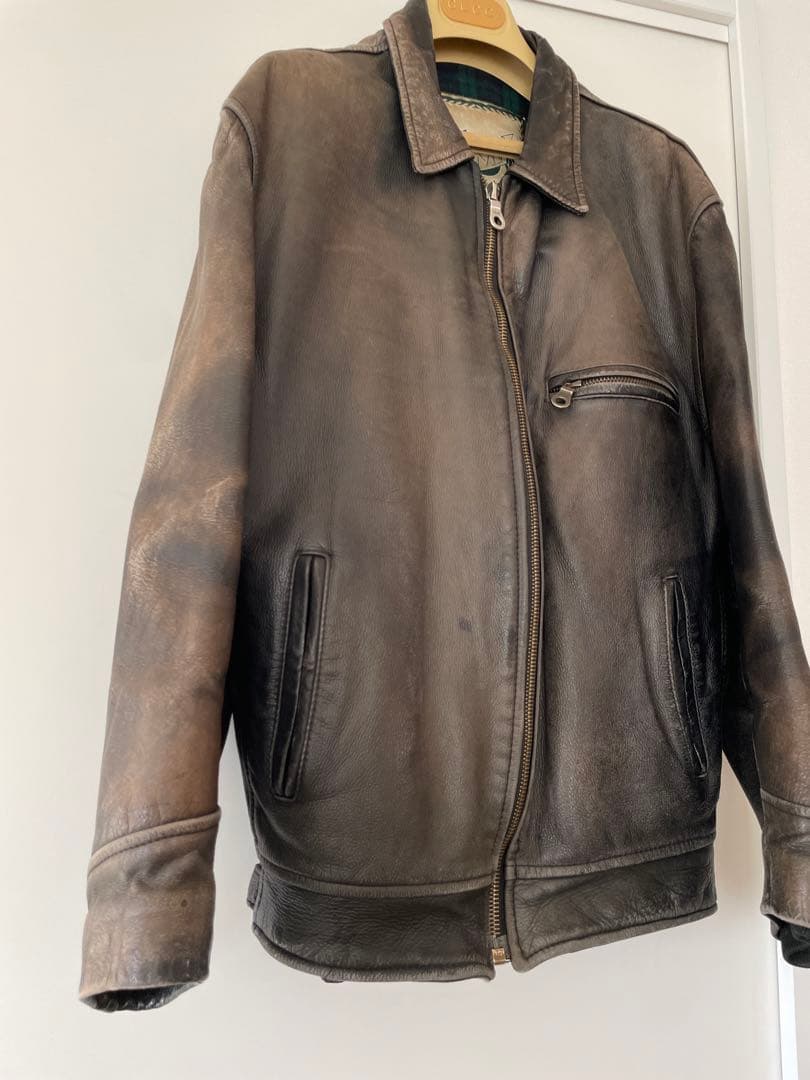 Gerald 購入UKレザー ヴィンテージシングルライダースジャケット