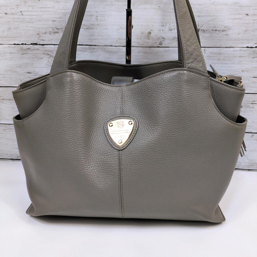 ATAO アタオ ファンクヴィ トートバッグ ハンドバッグ グレージュ シボ