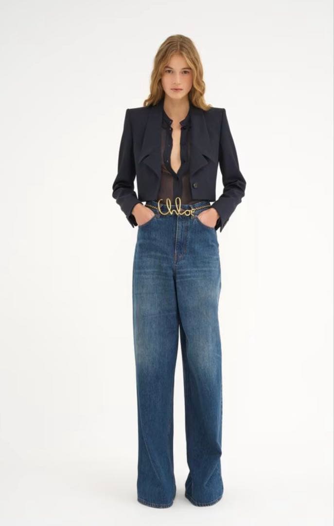 【新品未使用】Chloe ハイライズ ワイドジーンズ
