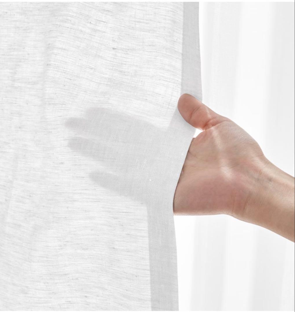 MUJI リネンカーテン 幅185×丈187cm 1枚 ホワイト