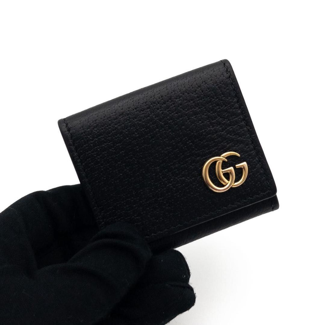 【超極美品】GUCCI GGマーモント　ケース　レザー　黒　小銭入れ