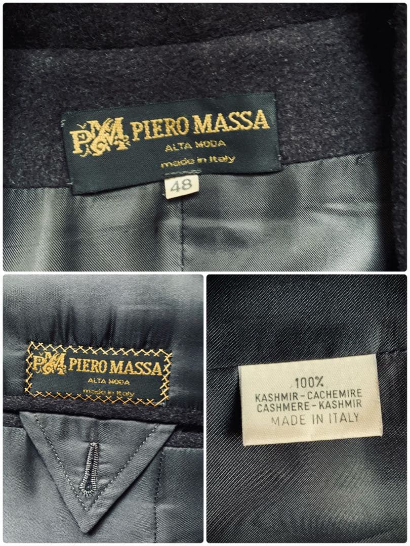 PIERO MASSA. ヴィンテージ　クラシックカシミアコート　伊製　茶