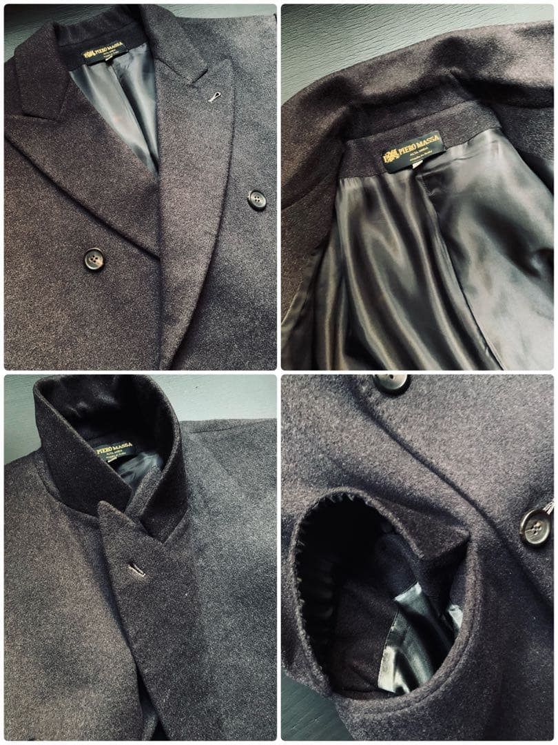 PIERO MASSA. ヴィンテージ　クラシックカシミアコート　伊製　茶