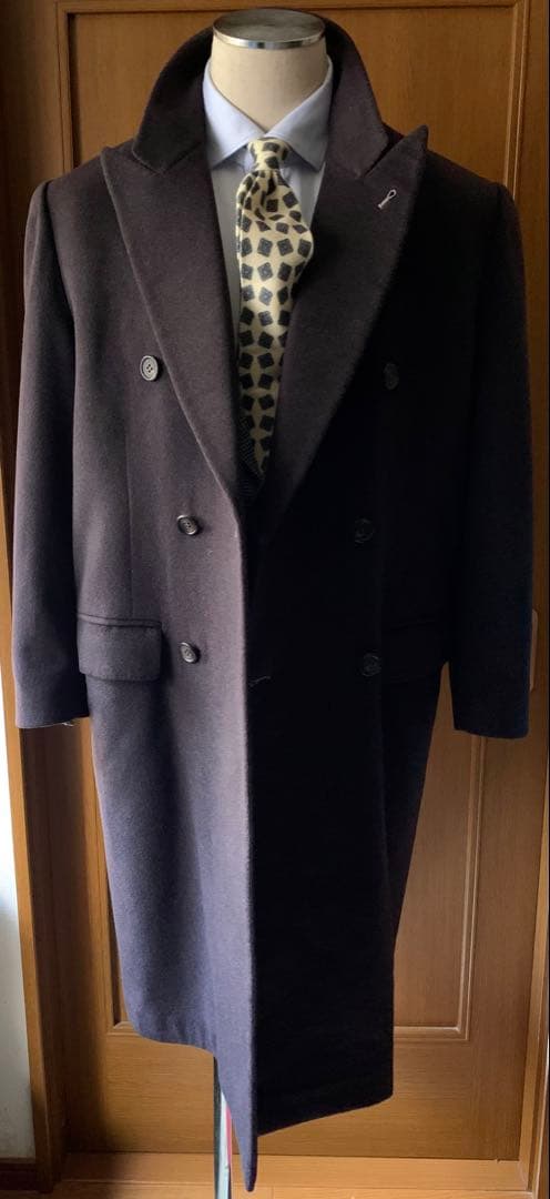 PIERO MASSA. ヴィンテージ　クラシックカシミアコート　伊製　茶