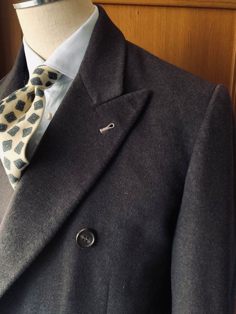 PIERO MASSA. ヴィンテージ　クラシックカシミアコート　伊製　茶