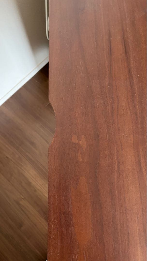 ブラウン木製デスク 引き出し付き　1月末廃棄予定