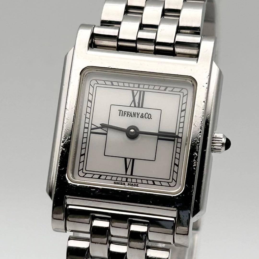 【新品電池 稼働】Tiffany&Co. クラシックスクエア ローマン クォーツ